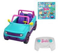 Hot Wheels Barbie RC SUV, vehículo Rosa teledirigido | Para 2 muñecas fashion y accesorios, incluye pegatinas de personalización, HTP53