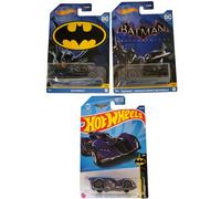 Hot Wheels Batman Batmobile - Juego de 3 vehículos fundidos a presión de los lanzamientos básicos básicos y premium