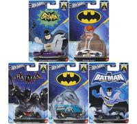 Hot Wheels Batman Die-Cast Car Collection, paquete de 5, The Brave and The Bold, serie de televisión clásica, Arkham Knight, edición limitada HDG89-956K