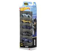 Hot Wheels Batman Pack de cinco coches, conjunto de cinco vehículos metálicos a escala 1:64 con temática de Batman, incluido el Batmobile, JDR18