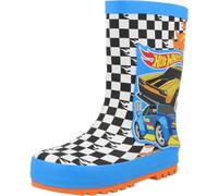 Hot Wheels Botas de agua para niños, impermeables, con suela antideslizante, divertido estampado de coche de carreras, calzado de lluvia para niños, Blue, 25 EU