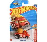 Hot Wheels Buns of Steel Diecast Car, rojo, Let's Race Series 5/5, escala 1:64, 153/250