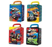 Hot Wheels Caja de transporte de metal para coches a escala 1:64 I 18 vehículos almacenamiento y organizador I 1 estilo aleatorio proporcionado I (coches no incluidos)