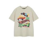Hot Wheels Camiseta Estampada Beige para niño de Manga Corta Beast Mode | Mercancía Oficial Camiseta con Estampado de Coche de Carreras
