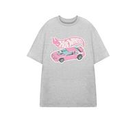 Hot Wheels Camiseta gráfica de Manga Corta Gris para Mujer| Camiseta con Tema de Carreras para Mujer | Logotipo clásico Ropa de Estilo Retro