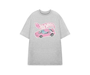 Hot Wheels Camiseta gráfica de Manga Corta Gris para Mujer| Camiseta con Tema de Carreras para Mujer | Logotipo clásico Ropa de Estilo Retro