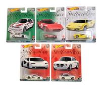 Hot Wheels Car Culture 2023 Spettacolare Series - Paquete completo de 5 (FPY86-959B) | Alfa Romeo Giulia GTA, 155 V6 Ti, Lancia Stratos, Countach LP5000 QV y Countach LPI | Coches fundidos a presión 1