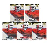 Hot Wheels Car Culture FPY86-961T - Paquete de 5 coches de carreras vintage | Lancia Stratos, Ferrari 250 GTO, Porsche 917K, Jaguar XJS, Greenwood Corvette '76, cuerpos de metal/metal, ruedas Real Riders