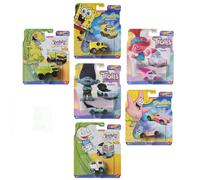 Hot Wheels Carros de personajes de entretenimiento con Bob Esponja, Trolls y Rugrats, juego completo de 6 vehículos fundidos a presión de HHB74-956P Release