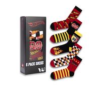 Hot Wheels Checkerboard and Flames Hombres 41-45 EU Juego de 5 calcetines de pan