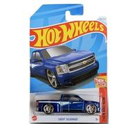 Hot Wheels Chevy Silverado (azul) Then and Now 3/10, Coche de juguete fundido a presión
