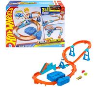Hot Wheels Circuito Supersalto Conjunto de pista con coche de juguete, caja de construcción exclusiva con propulsor motorizado, vehículo a escala 1:64 y pista Speed Snap, JDB49