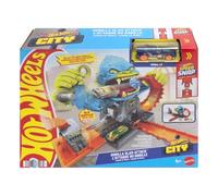 Hot Wheels City Ataque del Gorila Feroz Conjunto de Juego y vehículo a Escala 1:64, desafío contra Enemigo con múltiples Formas de Jugar, Pista Speed Snap, JHL92