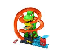 Hot Wheels Zakręcony tor Remiza T-rexa Zestaw do zabawy (ok. 35 cm wysokości), t