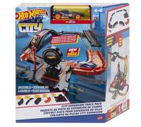 Hot Wheels City, Conjunto de 10 Piezas Que Incluye Base de Pista y Varias Piezas de Pista para Construir un Paisaje Urbano, con 1 Coche Hot Wheels, se Conecta a Otros Conjuntos, HDN95