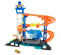 Hot Wheels City Mordisco del tiburón Pista para Coches de Juguete, Incluye 1 vehículo Die-Cast, Regalo +4 años (Mattel HDP06)