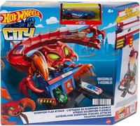 Hot Wheels City Nemésis Escorpión Comisaría de policía, Pistas para Coches de Juguete (Mattel HDR32)