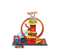 Hot Wheels City Super Estación de Bomberos Pista para Coches de Juguete, Incluye 1 vehículo, +4 años (Mattel HKX41)