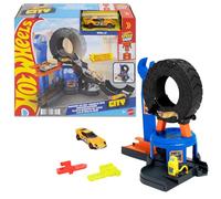 Hot Wheels Juego de pista City Taller de Neumáticos JHL75 — Grúa metálica, 1:64