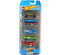 Hot Wheels City - Vehículo de juguete fundido a presión a escala 1:64, paquete de 5 [Sky Fi, Veloci-Racer, Ain't Fare, Fast Fish, Rockster]