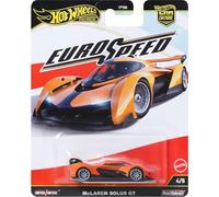 Hot Wheels Auto de juguete coleccionable de cultura de coche de alta calidad, escala 1:64, McLaren Solus GT, vehículo Eurospeed con neumáticos reales