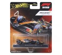 Hot Wheels Coche de carreras Fórmula 1 McLaren Premium escala 1:64 metálico Real Riders JKD88