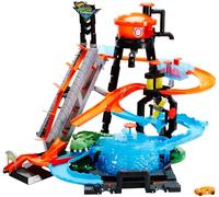 Hot Wheels Cocodrilo Destructor, Pista de Coches de Juguete (Mattel FTB67) | Pista de lavado Hot Wheels gigante con coche que cambia de color en agua fría o caliente, FTB67