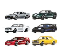 Hot Wheels Conjunto de 6 vehículos japoneses, coches de juguete metálicos a escala 1:64 con diseño de primera categoría (los estilos pueden variar), JBY77