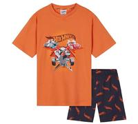 Hot Wheels Corto Conjunto Pijama Niño - Regalo para Niños (Naranja/Azul Marino, 4-5 Años)