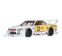 Hot Wheels Cultura de automviles premium Carretn de juguete coleccionable 1:64 Cast-CAST LB-ER34 Super Silhouette Nissan Skyline Silhouettes Ve