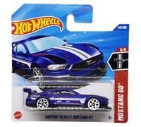 Hot Wheels Custom '18 Ford Mustang GT azul HYY94 - Modelo con licencia Ford con pegatinas Michelin - Mustang 60th Aniversary 2025 - 1:64