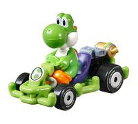 Hot Wheels Die Cast GRN19 - Maqueta Kart 5 cm Yoshi Dinosaurio Pipe Frame Kart de Super Mario Kart - Multicolor - 1/64 6 cm