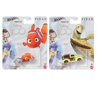 Hot Wheels Disney 100 Pixar Character Cars, Buscando a Nemo Crush y Nemo vehículos fundidos, juguetes coleccionables, a partir de 3 años