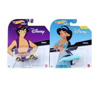 Hot Wheels Disney Character Cars Collection, vehículos fundidos a presión de Aladdin y Jasmine, paquete de 2, a partir de 3 años