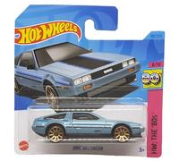 Hot Wheels - DMC Delorean - HW: The ´80s 8/10 - HKG84 - Short Card - Azul claro metálico - Mattel 2023