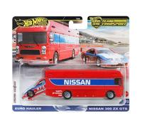 Hot Wheels Euro Hauler, Camión de Transporte Nissan 300 ZX GTS, Escala 1/64