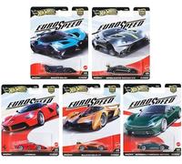 Hot Wheels Euro Speed Premium Collection, juego de coches fundidos a presión, Bugatti Bolide, Aston Martin, Ferrari, McLaren, paquete de 5 autos deportivos de lujo FPY86-961L
