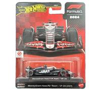 Hot Wheels MoneyGram Haas VF-24 Nico Hulkenberg 27 - Modelo de Coche Formula 1 - Modelo a Escala 1:64 - Longitud 8 cm - JBM22