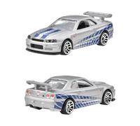 Hot Wheels Fast and Furio Brian O'Conner Auto Nissan Skyline GT-R (BNR34) Modelo a Escala 1:64 - Longitud 7 cm - JBY31