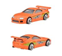 Hot Wheels Fast and Furio Brian O'Conner Auto Toyota Supra Naranja Modelo a Escala 1:64 - Longitud 7 cm - JBY30