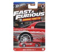 Hot Wheels Fast and Furious Dominic Toretto Auto 1995 Mazda RX-7 - Modelo a Escala 1:64 - Longitud 7 cm - HRW46