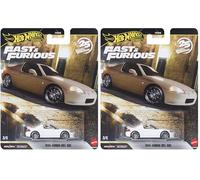 Hot Wheels Fast & Furious Coches de Primera Calidad, 1994 Honda del Sol, vehículo metálico a Escala 1:64 para coleccionistas Inspirado en la Saga de películas de Fast & Furious, JHW63 (Paquete de 2)
