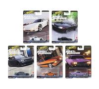 Hot Wheels Fast & Furious - Colección de coches fundidos a presión, juego de 5 unidades, Mazda RX-7, Nissan Skyline, Dodge Charger, Alfa Romeo, Plymouth HNW-956K