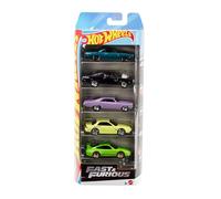 Hot Wheels Fast & Furious Pack de Cinco Coches, Conjunto de vehículos metálicos de Juguete a Escala 1:64 inspirados y vistos en Las películas “The Fast and The Furious”, JDR19