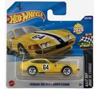 Hot Wheels Ferrari 365 GTB4 Competizione JBC19 HW Race Day 10/10 Short Card Yellow Ferrari Licencia Mattel 2025 1:64