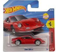 Hot Wheels Ferrari Dino 206 GT Rojo - Ferrari Serie 5/5 - JJJH56 - Short Card - Coche deportivo clásico - Mattel 2026 (150/250) - Fórmula 1-1:64