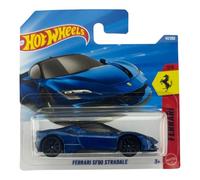 Hot Wheels Ferrari SF90 Stradale [Azul] Vehículo de juguete fundido a escala 1/5, 41/250, escala 1:64