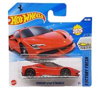 Hot Wheels Ferrari SF90 Stradale Supercar - Factory Fresh 5/5 - Carta corta - Rojo - Mattel 2025 - Modelo con licencia - 1:64