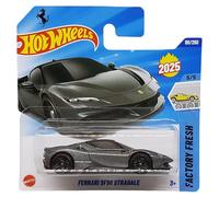 Hot Wheels Ferrari SF90 Stradale Supersport - Factory Fresh 5/5 - HYY08 - Short Card - Gris Metálico - Mattel 2025 - Modelo de licencia - 1:64