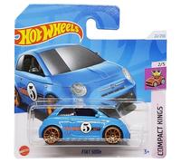 Hot Wheels - Fiat 500e - Compact Kings 2/5 - HTD03 - Short Card - Azul - Mattel 2024 - 1:64